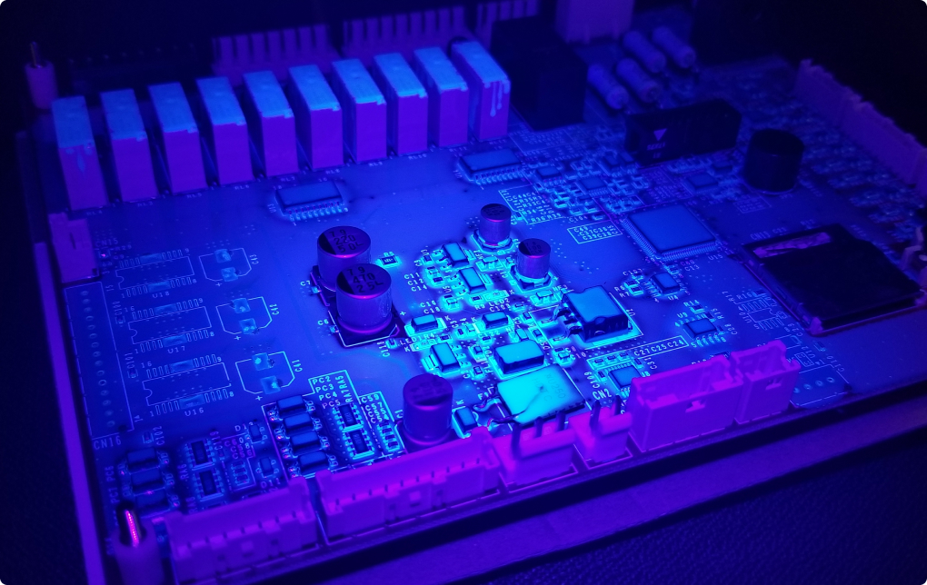 基板をコーティングしている様子