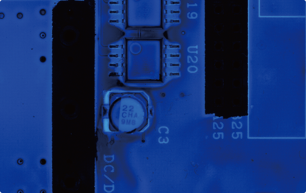 UVコーティング剤自動検査装置　基板スキャン